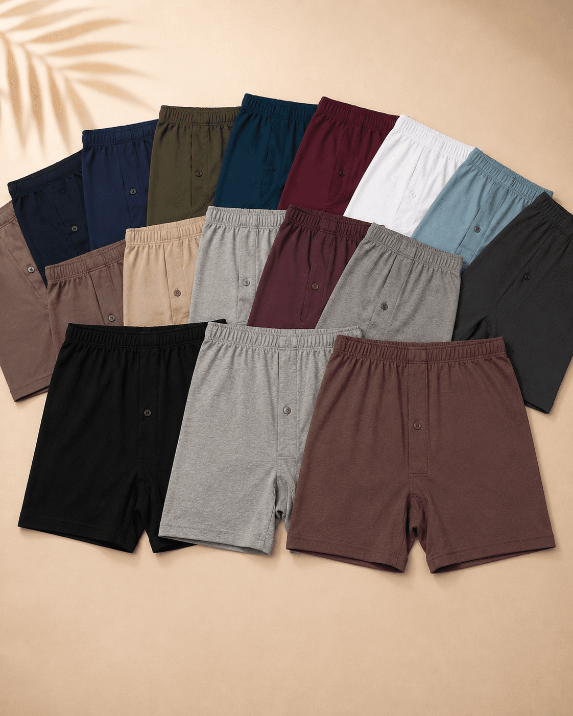 Plain Cotton Boxer Shorts for Men | Pack of 3