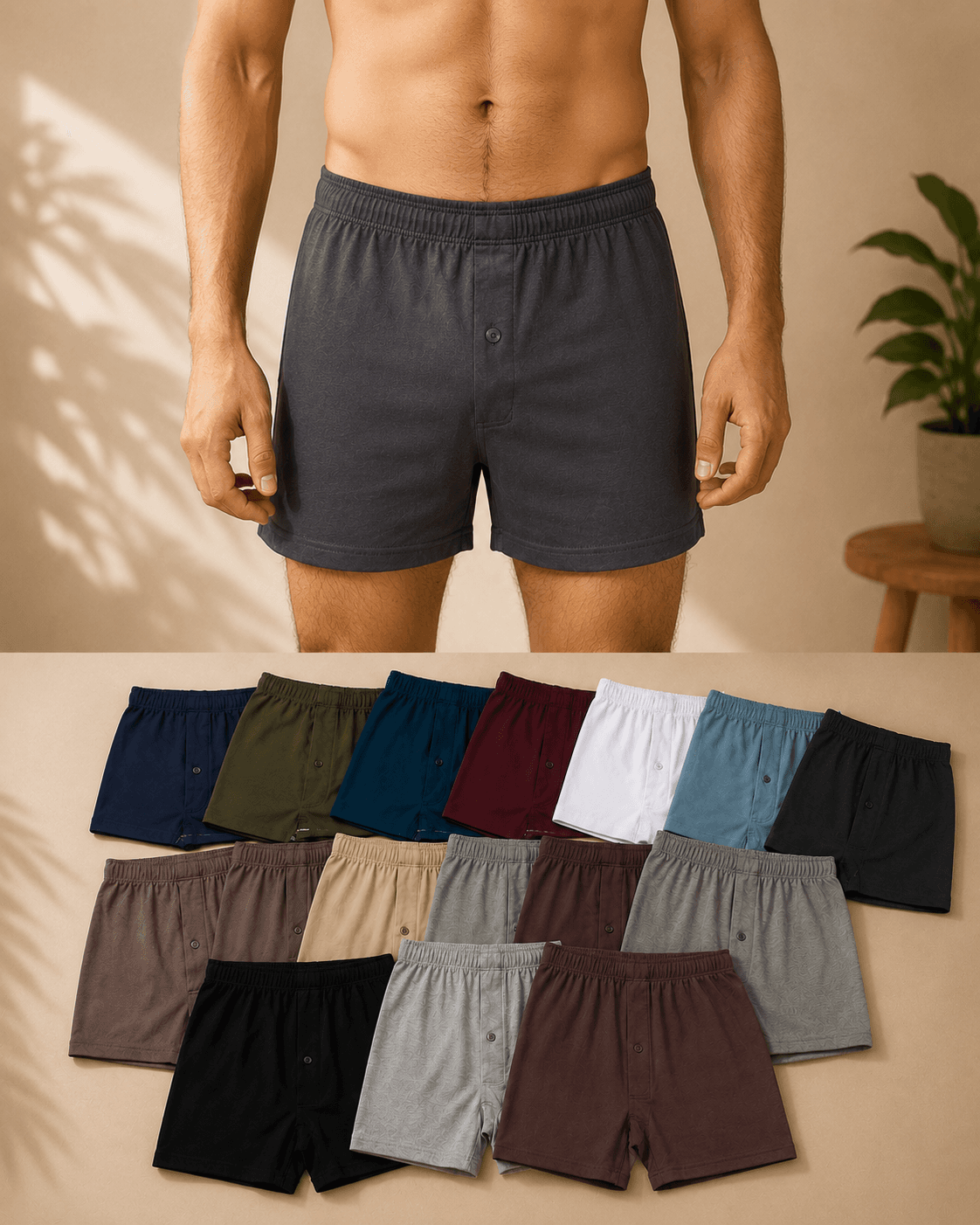 Plain Men Boxer UnderElastic
