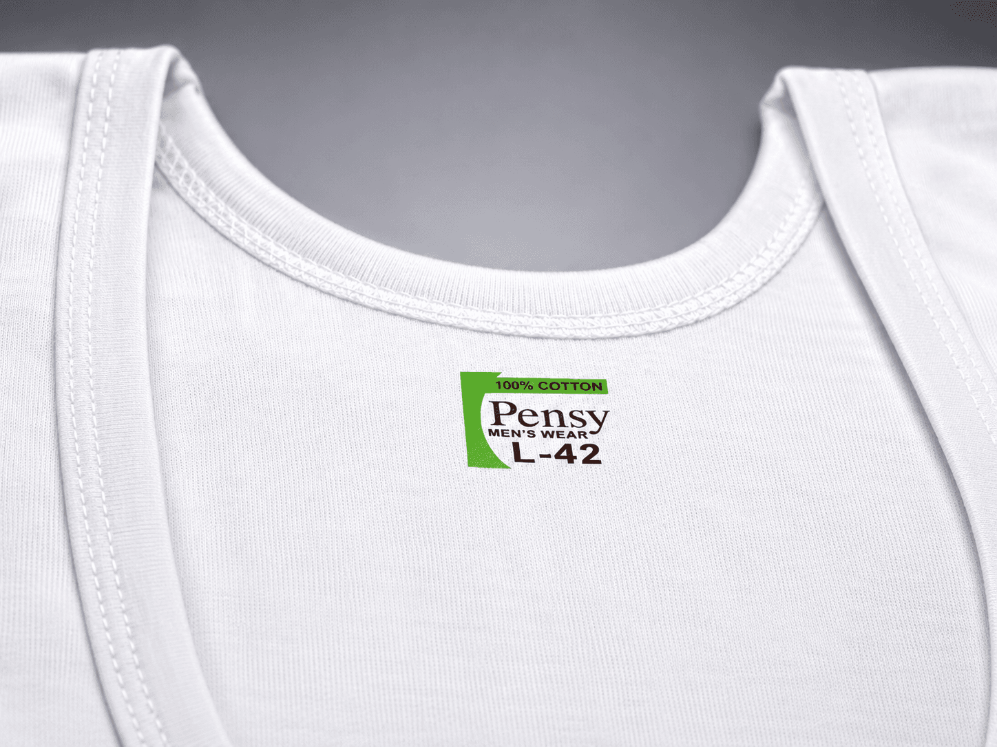 Close-Up of Soft Combed Cotton Fabric on Just Pensy Men's Vest