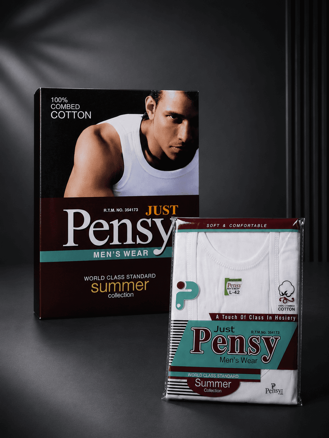 Just Pensy Men's Cotton Vest with Original Packaging – 100% Combed Cotton Banyan